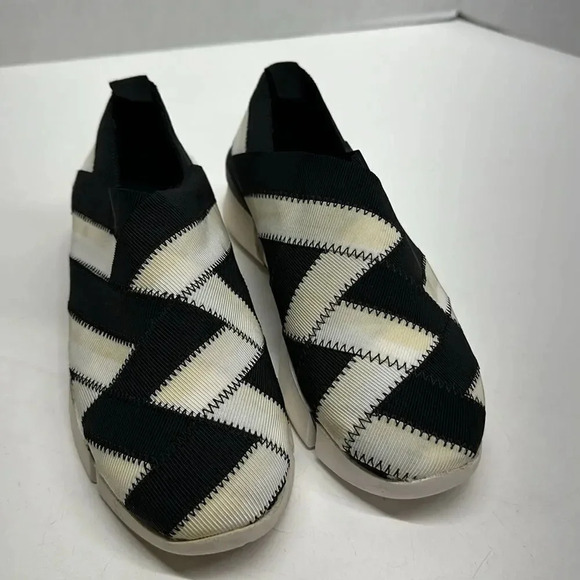 Stella McCartney Platform Sneakers Shoes Slip On Stretch Black White Size 36 / 6 - Picture 3 of 11